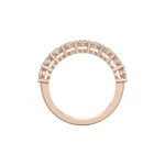 טבעת שורת יהלומים U Prong setting זהב רוז
