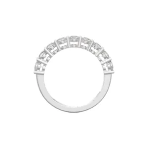 טבעת שורת יהלומים U Prong setting זהב לבן