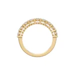 טבעת שורת יהלומים U Prong setting זהב צהוב