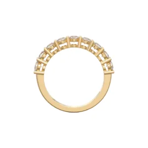טבעת שורת יהלומים U Prong setting זהב צהוב
